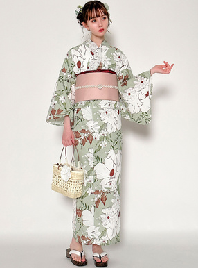 水彩花柄浴衣セット[gi1401] | レディースファッション通販のグレイル