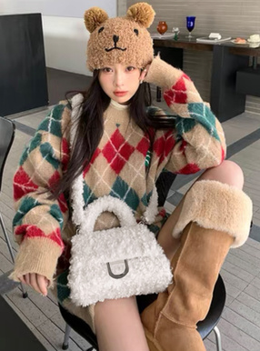 2Wayボアハンドバッグ