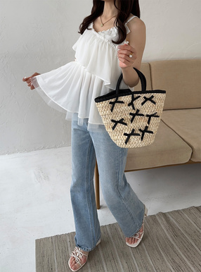 リボンかごバッグ