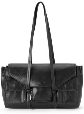 フラップレザーショルダーバッグ