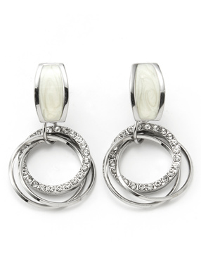 ビジューフープイヤリング