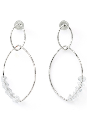 クリアビーズダブルフープピアス