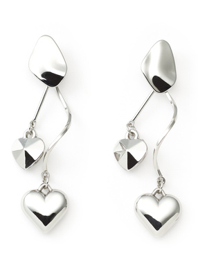 ハートウェーブロングピアス