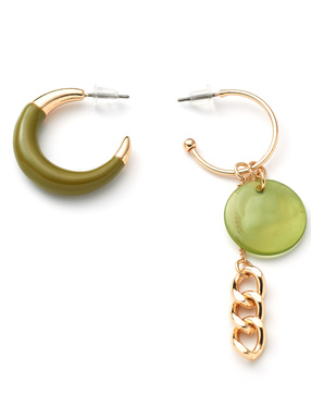 アシンメトリーカラーコンビピアス