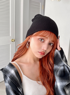 ビジュー変形フープピアス