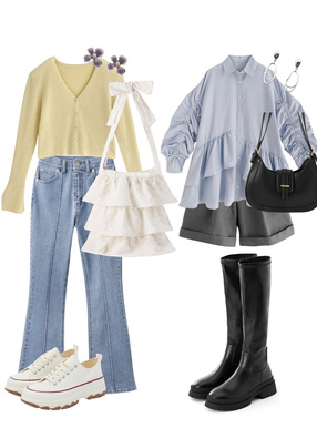 変形フープ2連ピアス