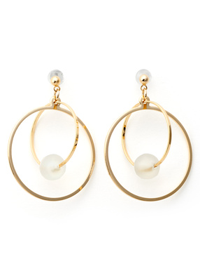 クリアビーズフープピアス