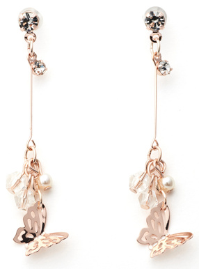 バタフライビジューパールピアス