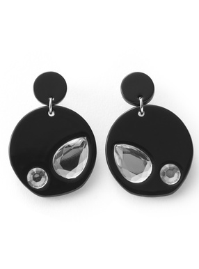 プレートビジューピアス