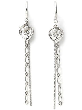 ハートチェーンパールピアス