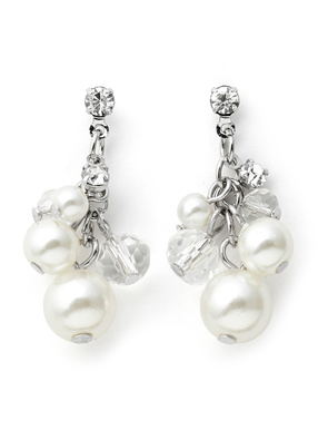 パールビジュークリアビーズピアス