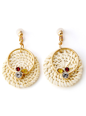 ストロービジューサークルイヤリング