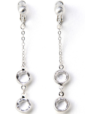 クリアビーズチェーンロングイヤリング