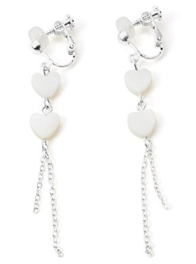 ハートチェーンロングイヤリング