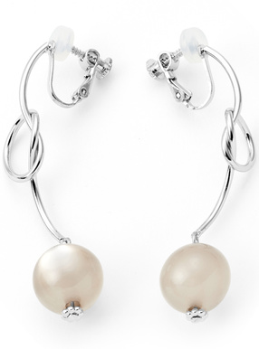 ノットカラーボールイヤリング