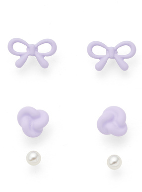 リボンツイストパールピアス3点セット