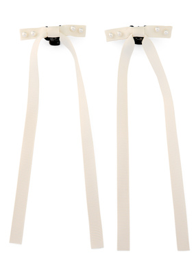 パールリボンヘアクリップ2点セット