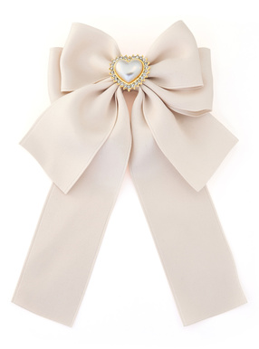 ハートパールリボンヘアクリップ