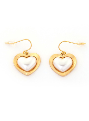 パールハートフックピアス