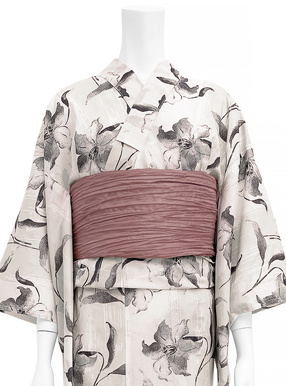 水彩百合浴衣セット