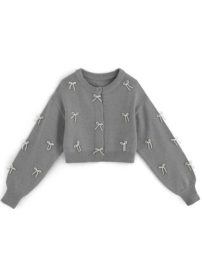 パールリボンニットカーディガン