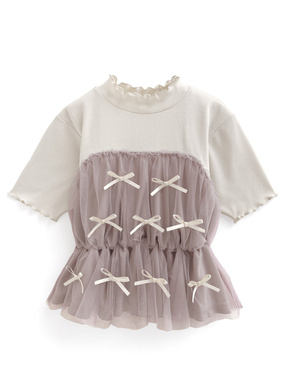 リボンチュールドッキングテレコトップス