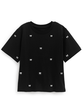 リボン刺繍Tシャツ
