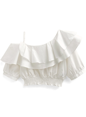 ワンショルダーフリルブラウス