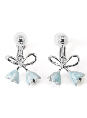 花リボンミニイヤリング