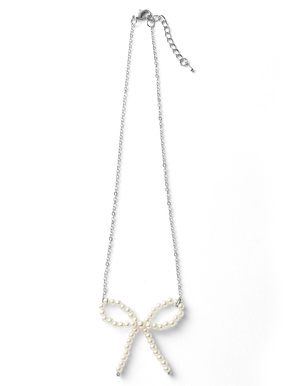 パールリボンネックレス