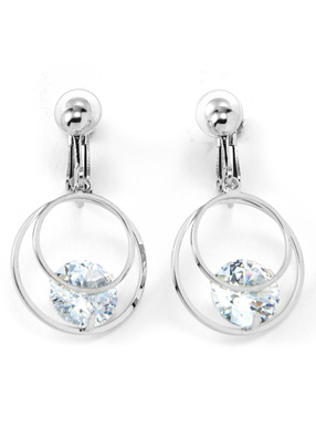 ダブルサークルビジューイヤリング