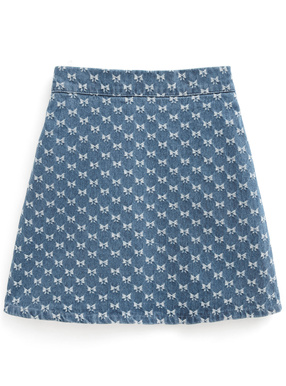 インパン付きリボン柄デニムミニスカート