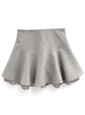 インパン裏地付きシアーフリルミニスカート