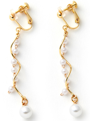 ウェーブラインパールイヤリング