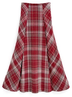 ツイードチェックフレアロングスカート