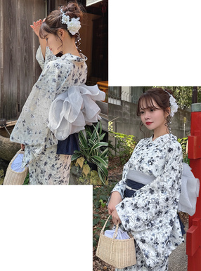 3点セット2Way花柄レースセパレート浴衣