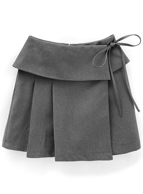 インパン裏地付きリボンラップ風ミニスカート