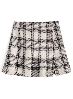 インパン裏地付きロービングチェックミニスカート
