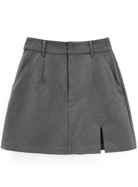 インパン裏地付きスリットミニスカート