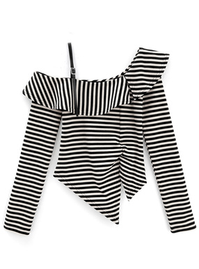 ワンショルダーベルトアシンメトリートップス