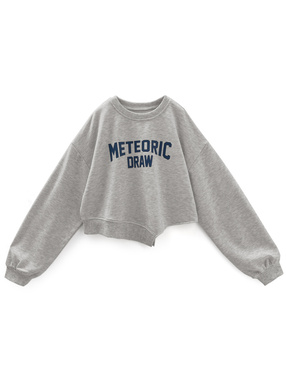 ロゴプリントアシンメトリースウェットトップス