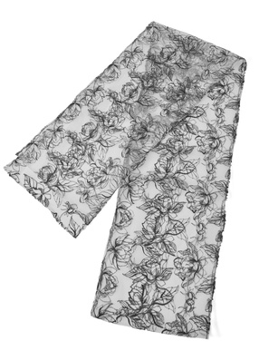花柄刺繍チュール兵児帯