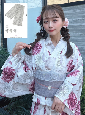 花柄刺繍チュール兵児帯