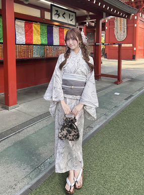 フラワーオパール巾着バッグ