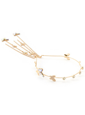 バタフライチェーンビジューカチューシャ