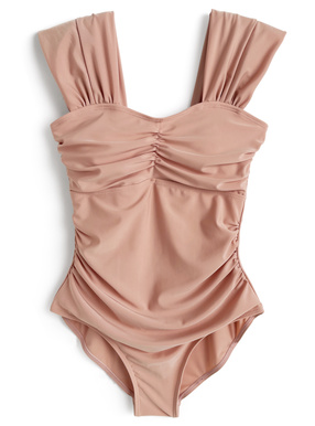 フレンチスリーブギャザーワンピース水着