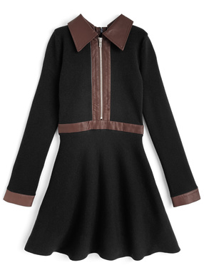 レザーフレアミニワンピース