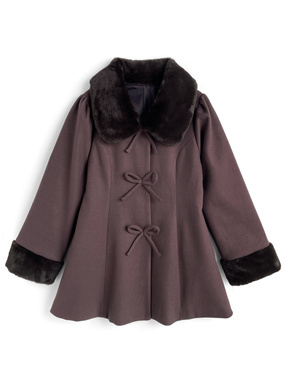 ファーリボンフェイクウールコート