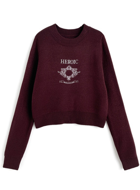 ロゴ刺繍ニットトップス