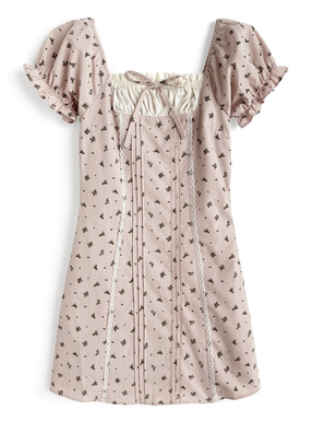 2Way花柄レースミニワンピース